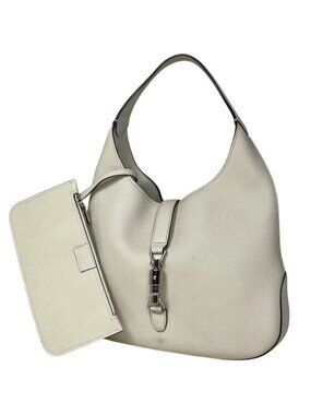 Gucci New Jackie Line Shoulder Bag Leather White